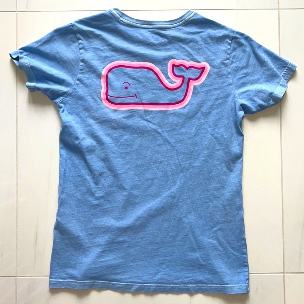 Vineyard Vines Light Blue Classic Distressed/Garment Dyed Short Sleeve T Size XS - Picture 4 of 4